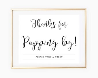 Popcorn bar print Etsy image about Thanks for Popping by Free Printable titled Popcorn bar print Etsy